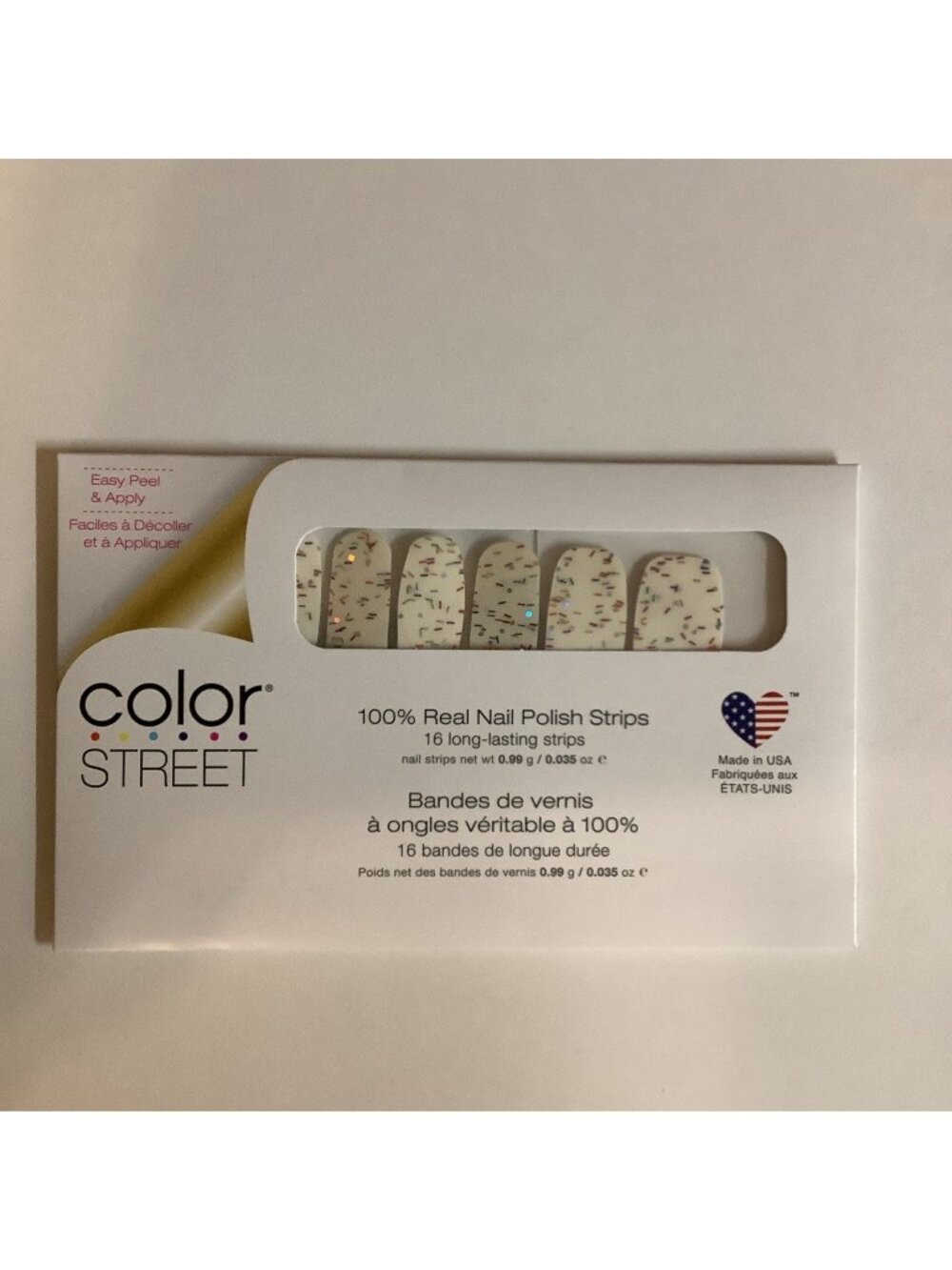 Color Street 100% Real Nail Polish Strips Glitter Overlay Retired Raise The Roof